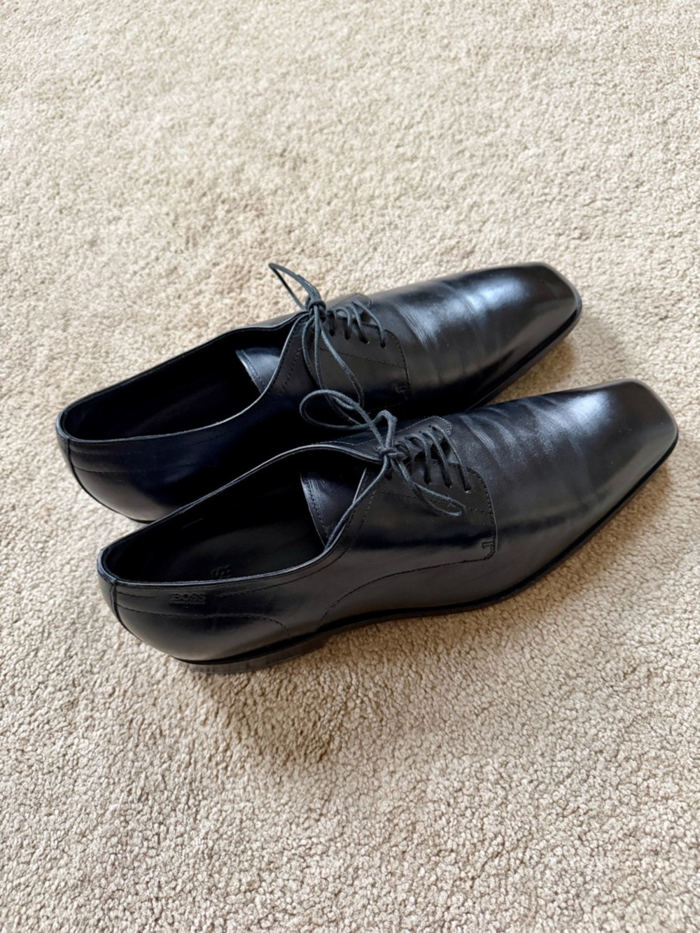 Boss Men’s Black Leather Derby Oxfords Size 11